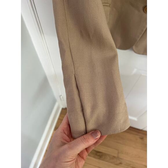 Stella McCartney Women's 40 US 4/6 Tan Blazer Jacket Single Button Breasted FLAW - Picture 8 of 16